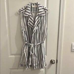 Chico’s Striped Sleeveless Shirt with Belt